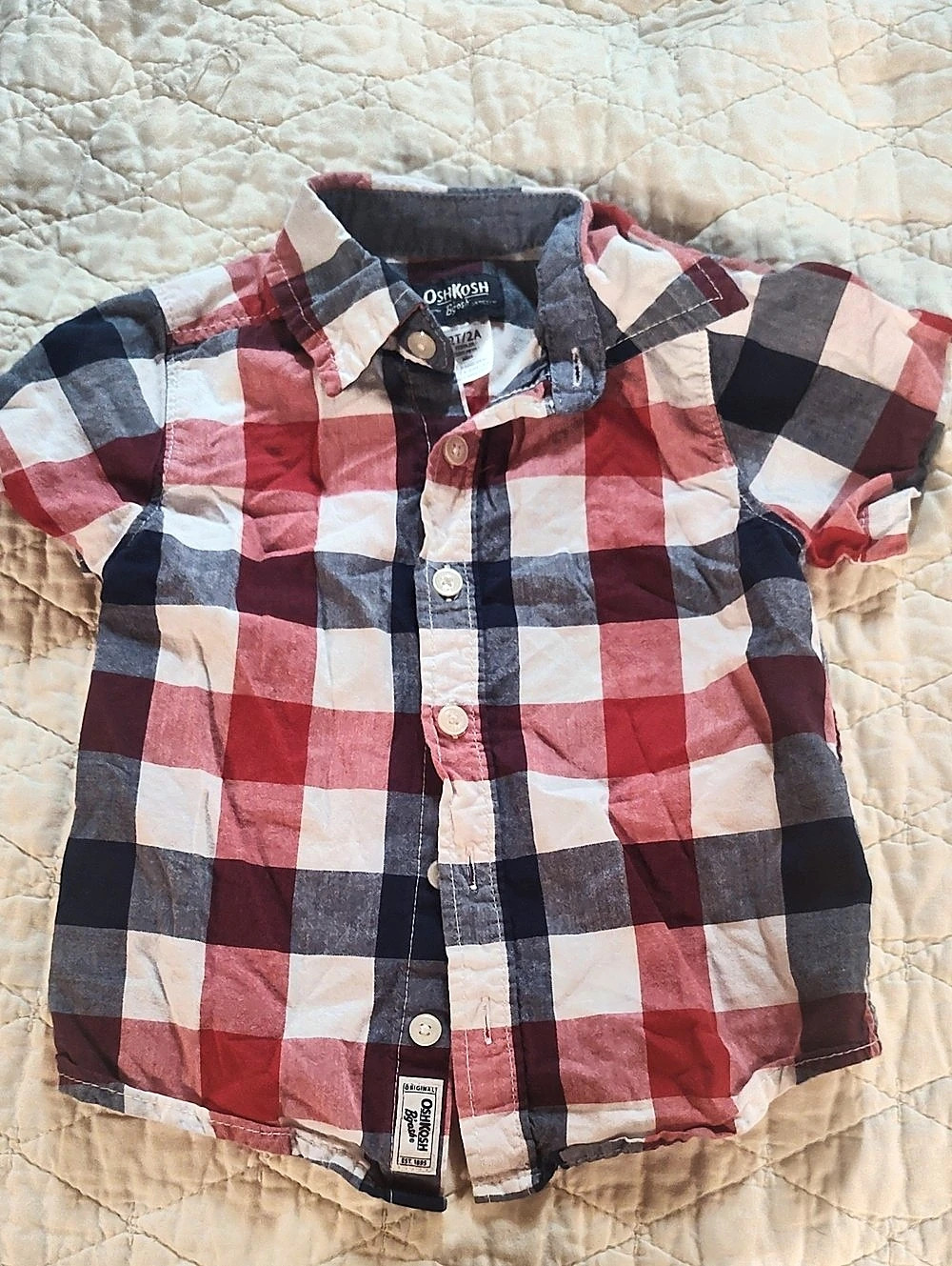 OshKosh B'gosh Plaid Button Down Shirt Boys 2T/2A